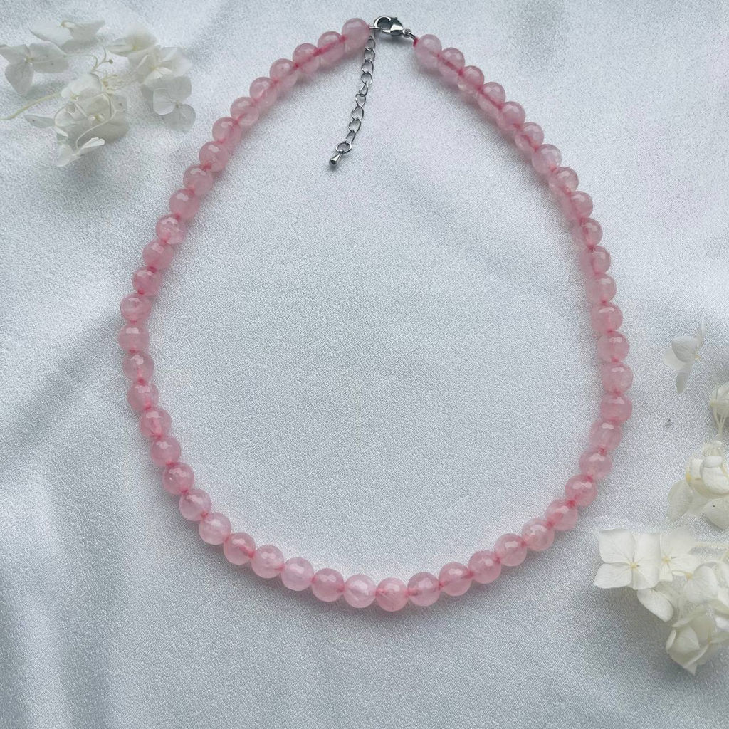 Бусы из Розового кварца огранка 50 см +