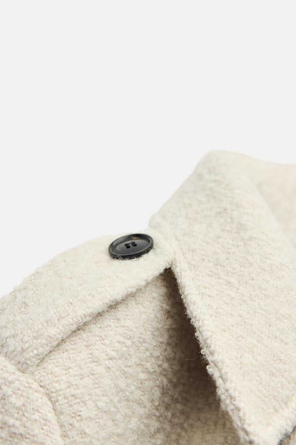 ZW COLLECTION BOUCLE WOOL COAT - Zara фото 8