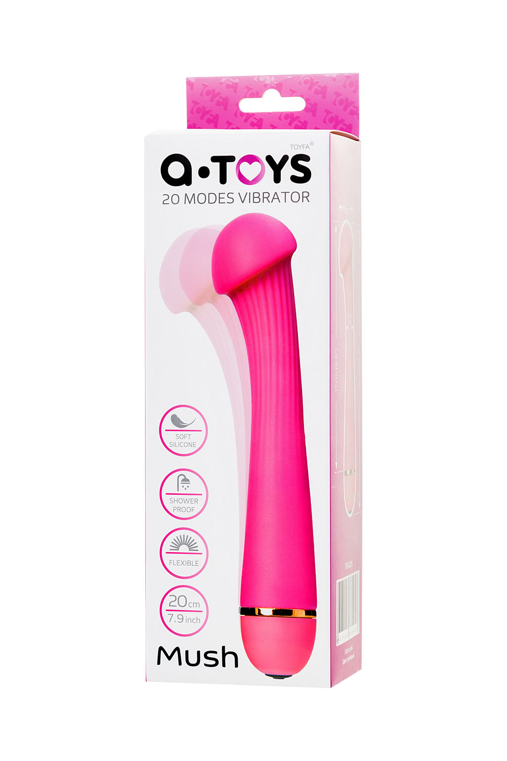 Стимулятор точки G A-Toys by TOYFA Mush, силикон, розовый, 20 см