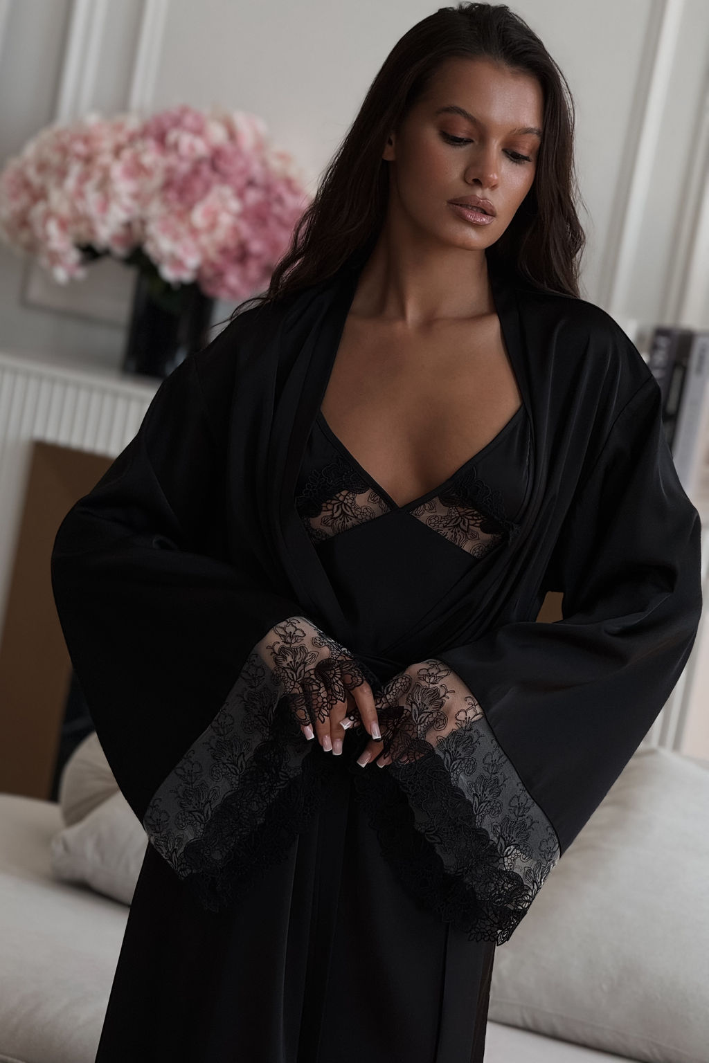 0443-NB ЧЕРНЫЙ ХАЛАТ