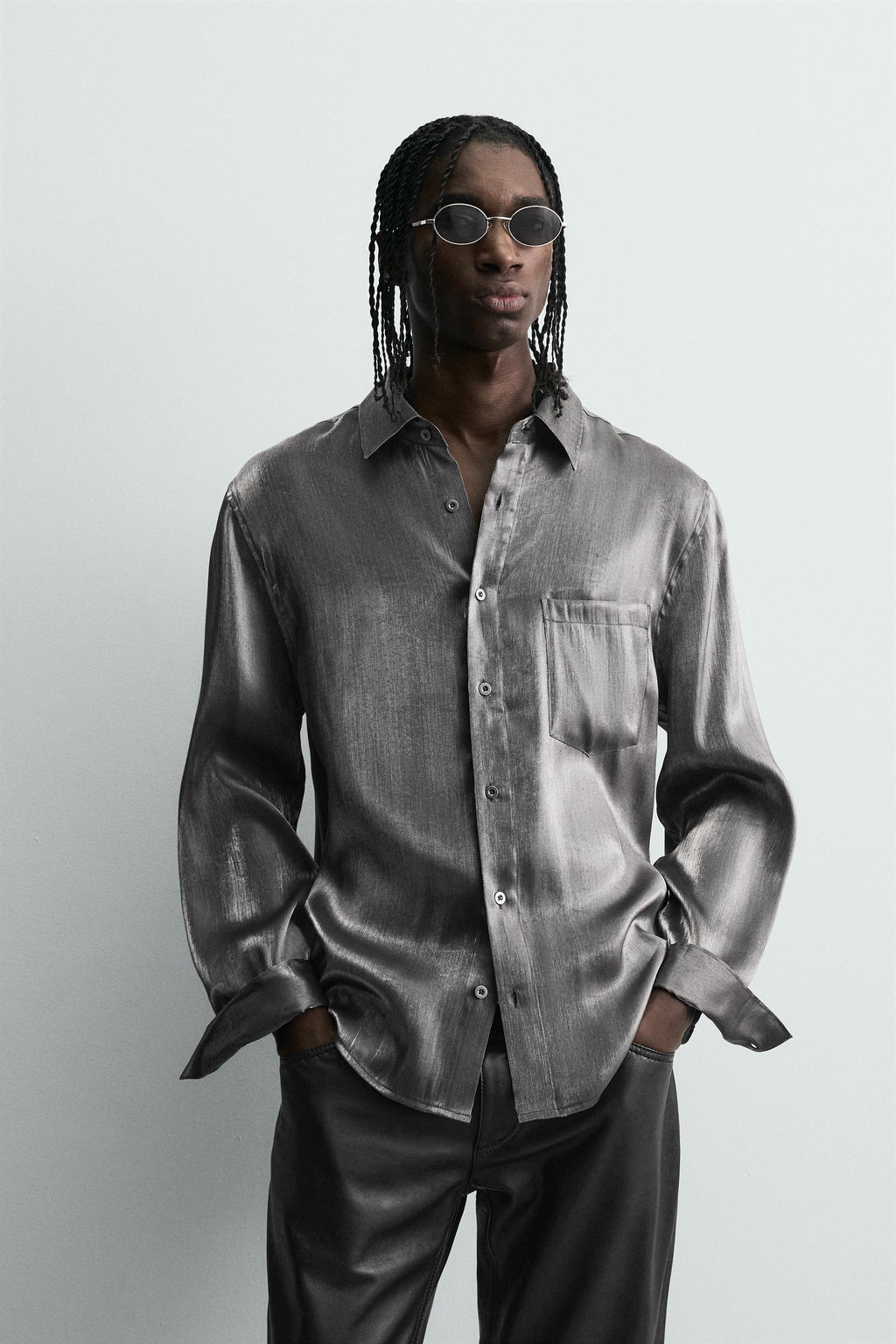 SHIMMER FLOWING SHIRT - Zara фото 2