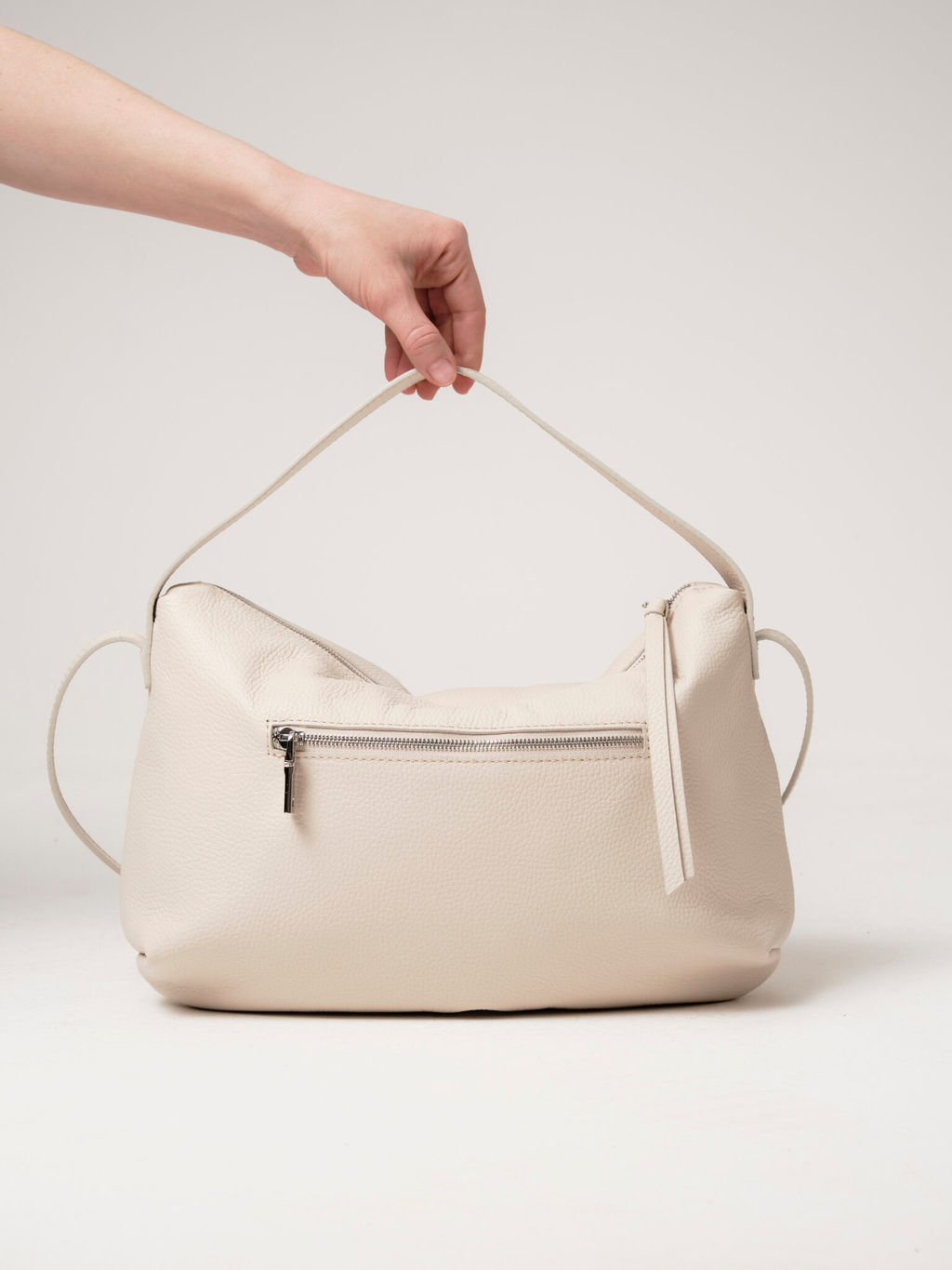 Кожаная сумка Deboro 30963 светлый крем