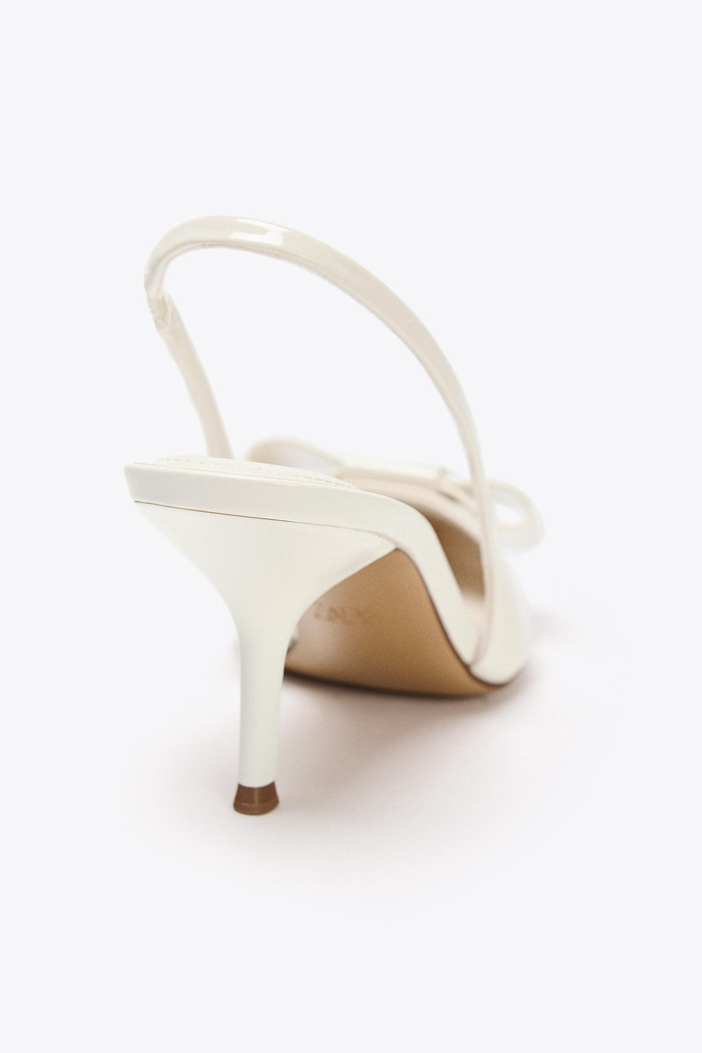 FAUX PATENT SLINGBACK HEELS WITH BOW - Zara фото 10