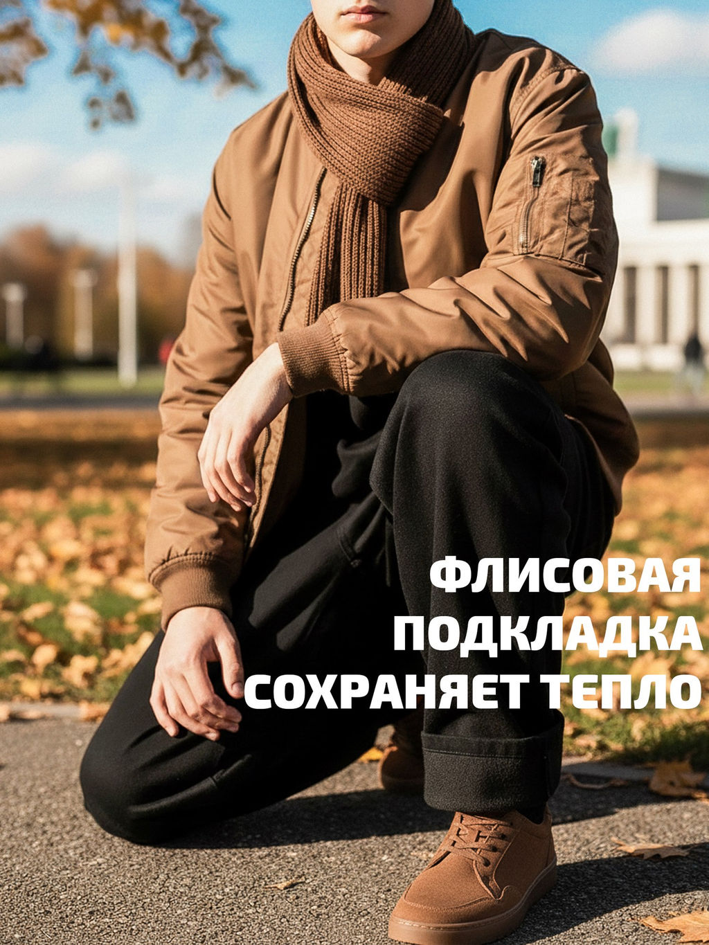 Джинсы-багги утеплённые для мальчиков СИНИЙ МИР WMF5515JA-F63