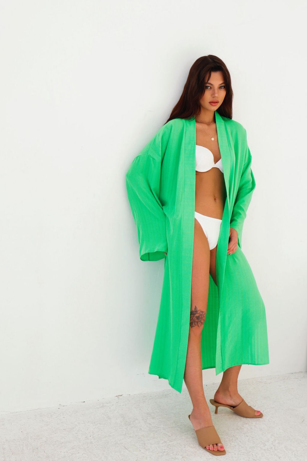 9431 Кимоно длинное салатовое - Martichelli фото 4