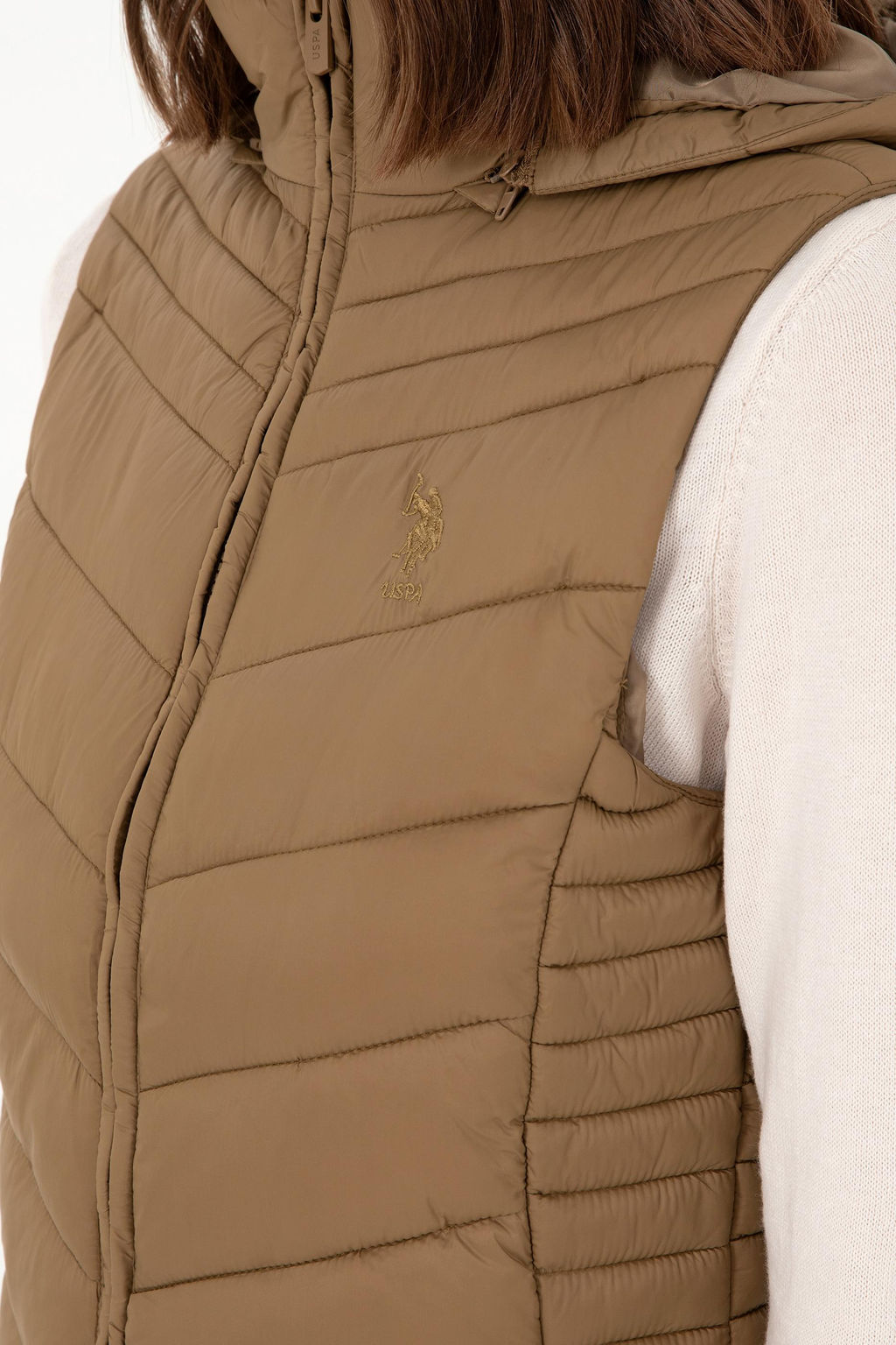 Женский жилет цвета хаки - U.s. polo assn фото 7