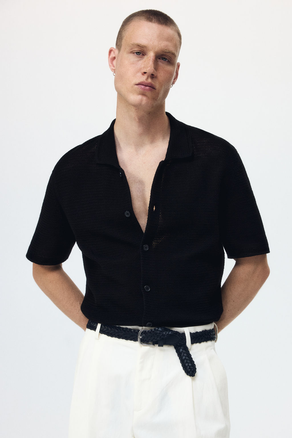 Camisa en punto calado Regular Fit - H&m фото 4