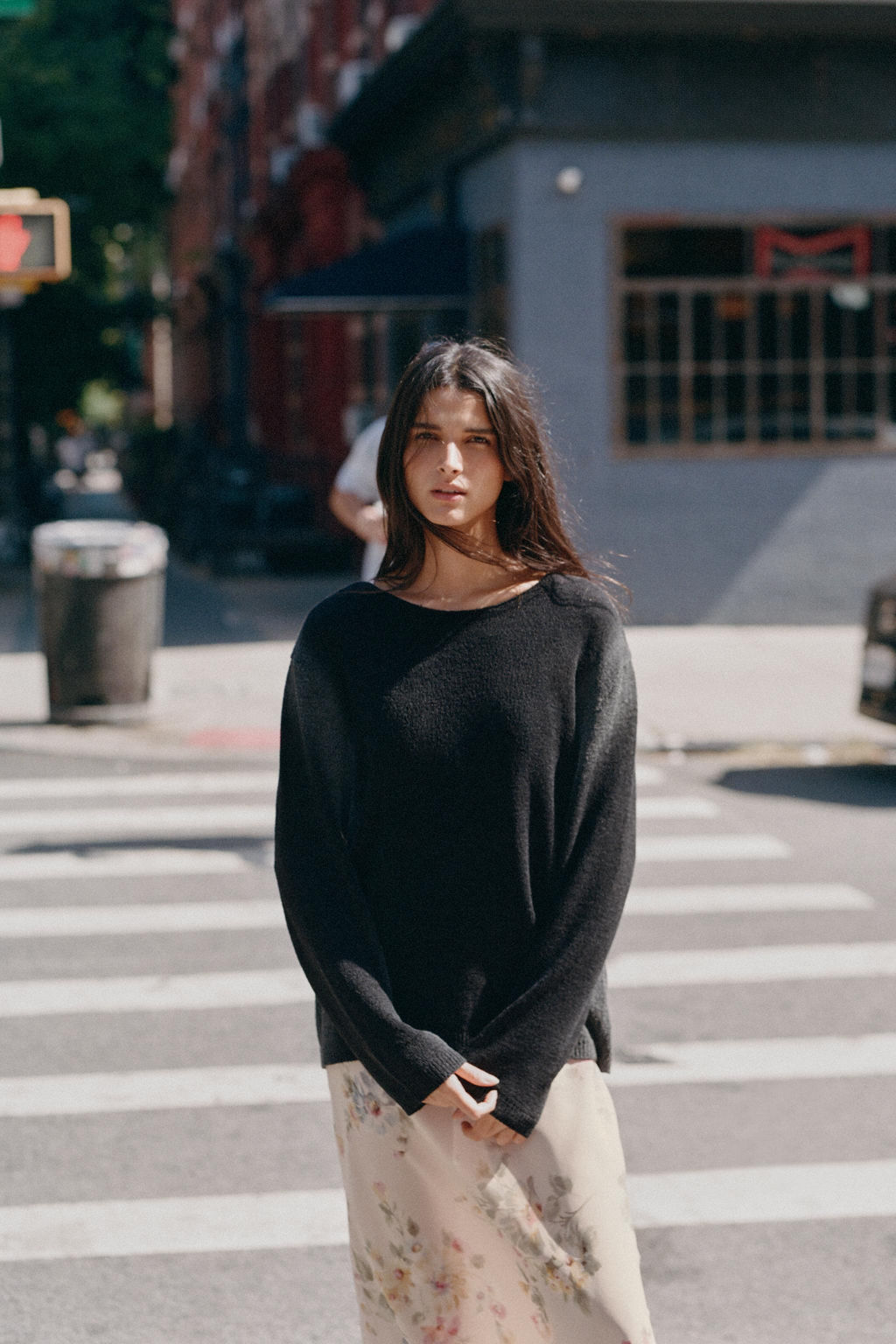 BLURRED PRINT KNIT SWEATER