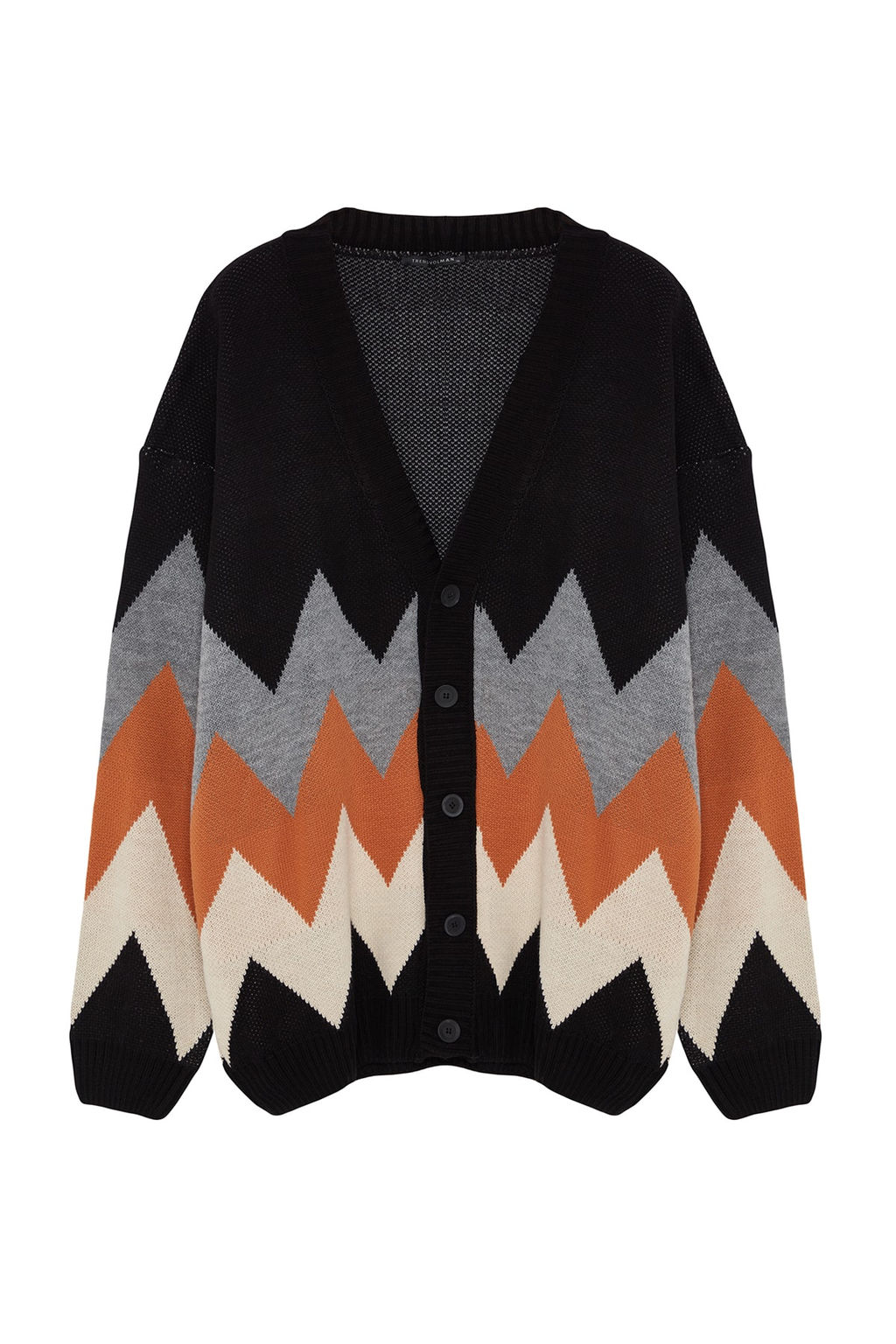 TRENDYOL MAN Siyah Buyuk Beden Oversize Fit Genis Kal?p Baklava Desenli Triko H?rka TMNAW24AV00004 - Trendyolmilla фото 8