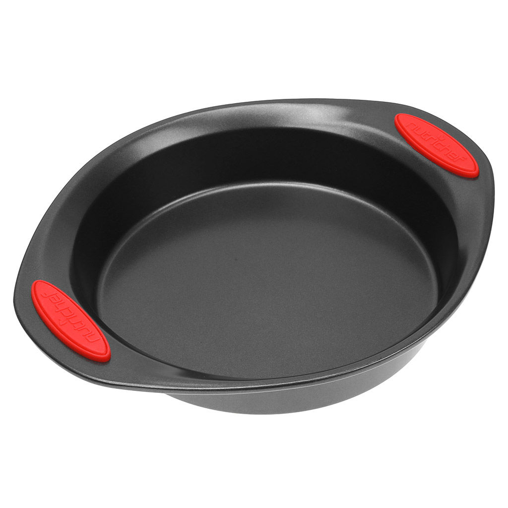 Форма для выпечки с антипригарным покрытием 31,2х26см Дебют, h5см, с силиконовыми накладками, цвет - графит (Китай)