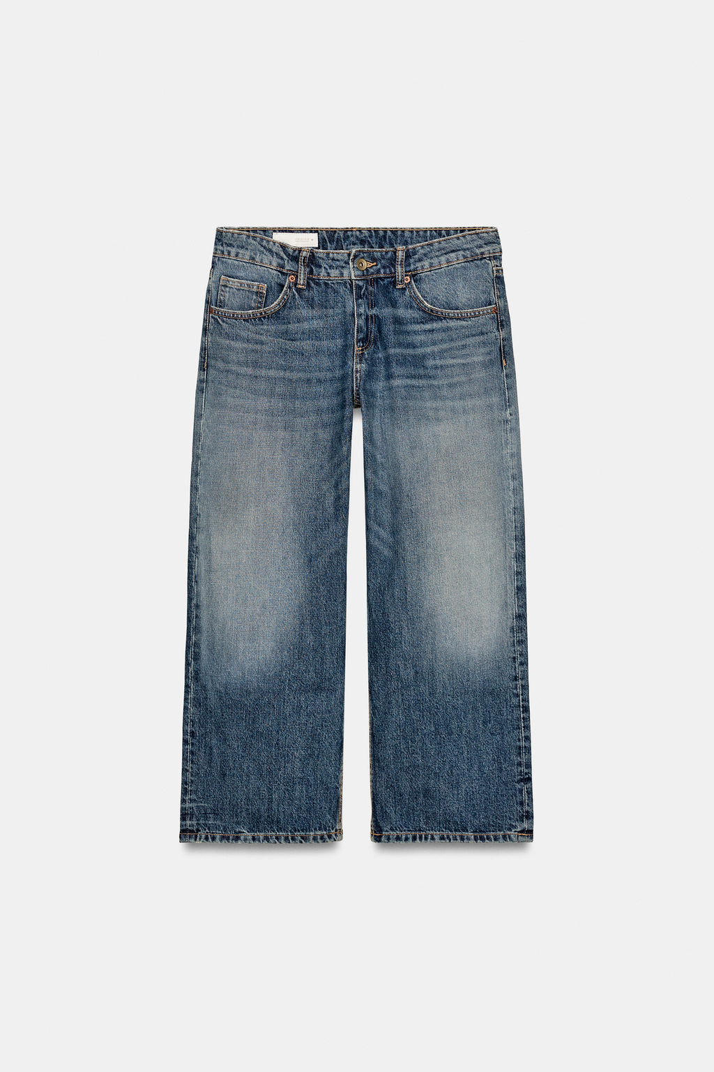 JEANS TRF WIDE LEG CROPPED TIRO BAJO / Azul - Zara фото 5