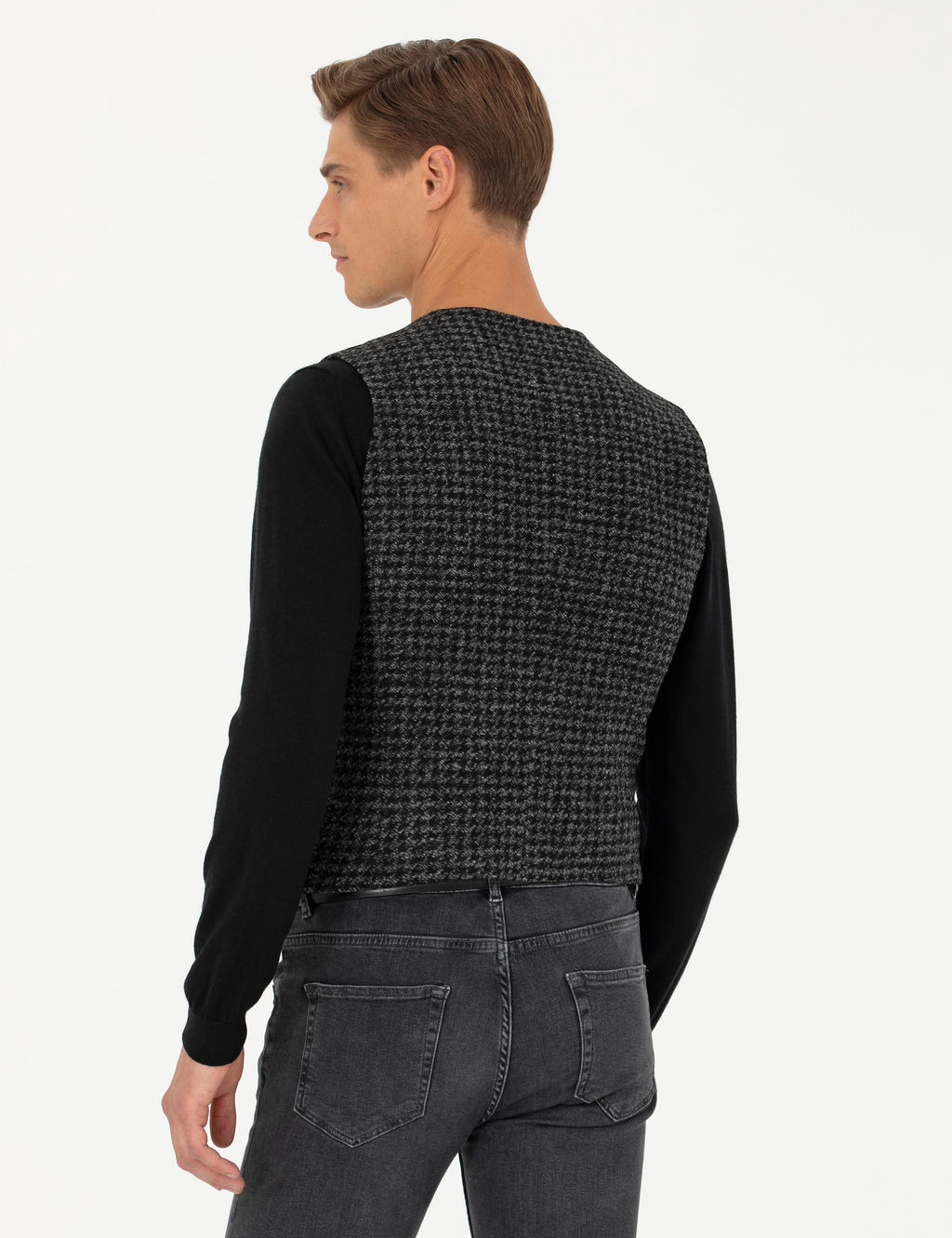 Спортивный жилет приталенного кроя из смесовой шерсти антрацитового цвета - Cacharel фото 5