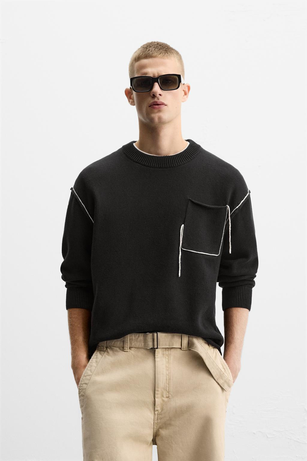 SWEATER WITH CONTRASTING STRIP - Zara фото 2