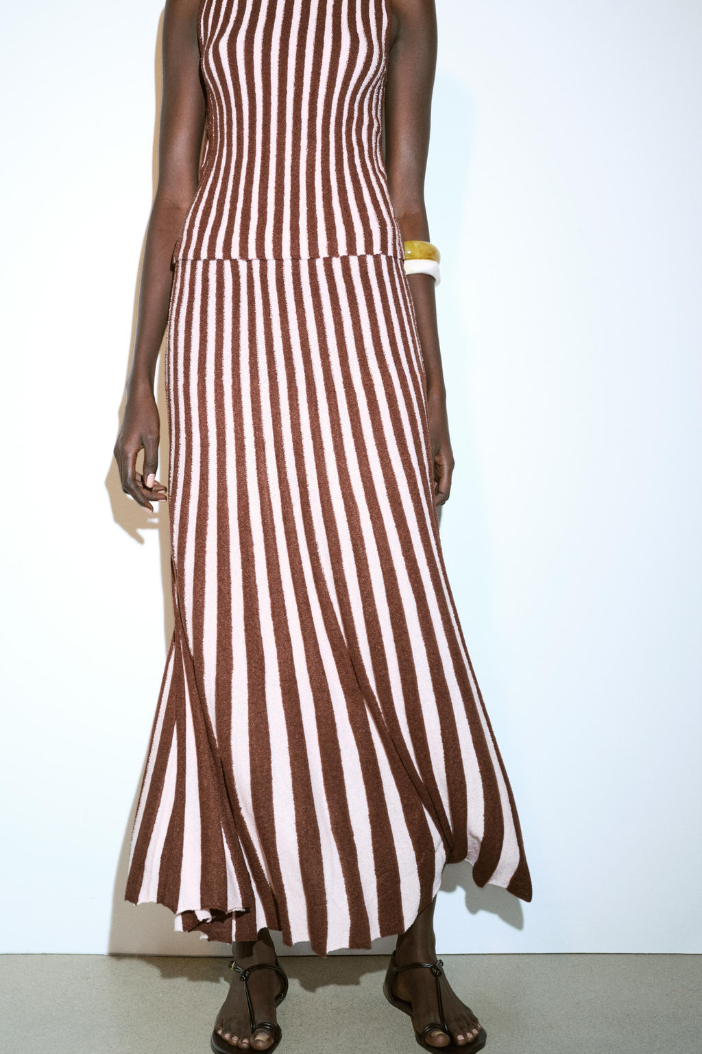 TEXTURED STRIPED PLEATED SKIRT - Zara фото 11
