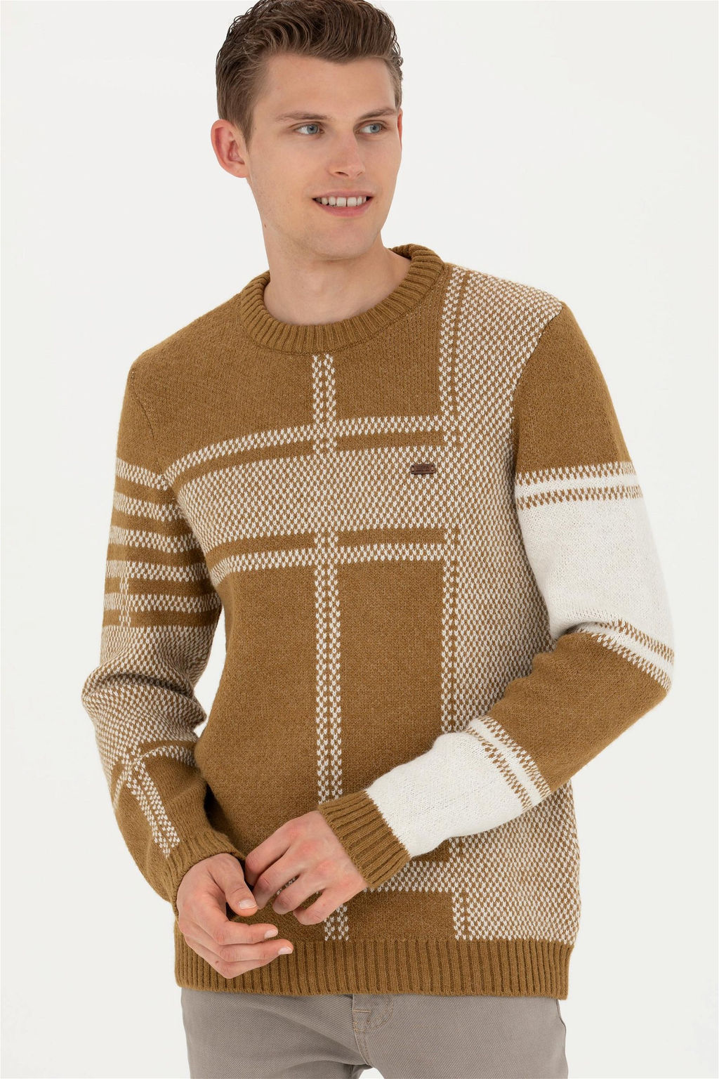 Мужской легкий свитер цвета хаки - U.s. polo assn фото 10