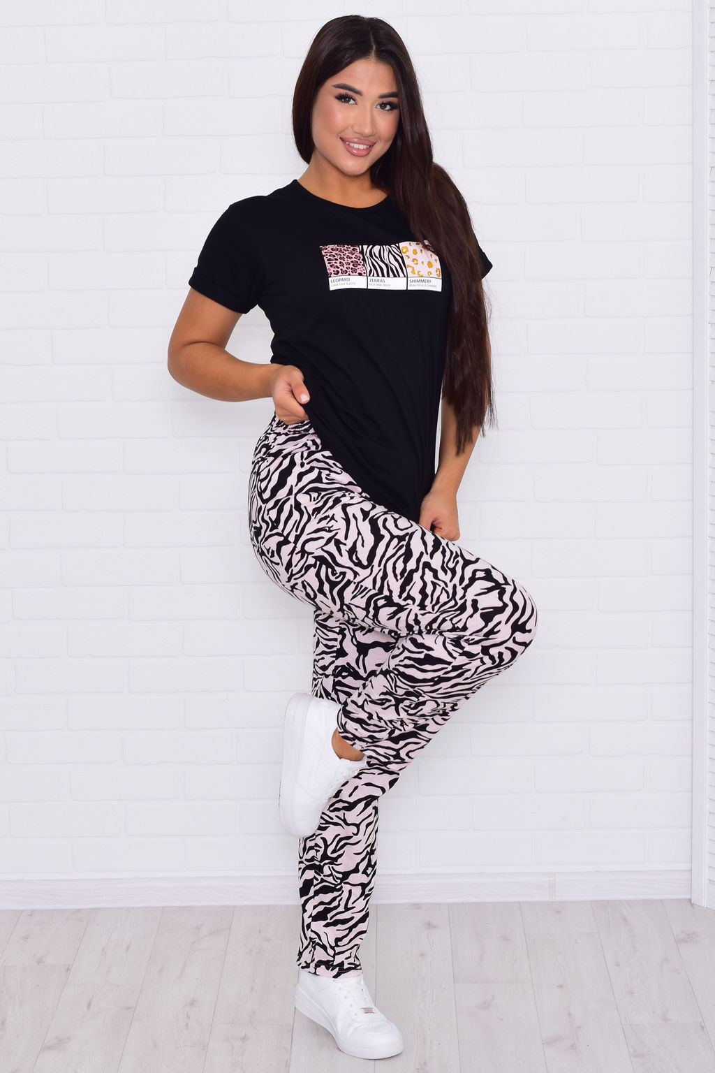 Пижама женская 5-327 (черный зебра)