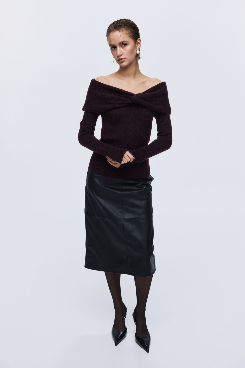 Jersey off-the-shoulder - H&m фото 7