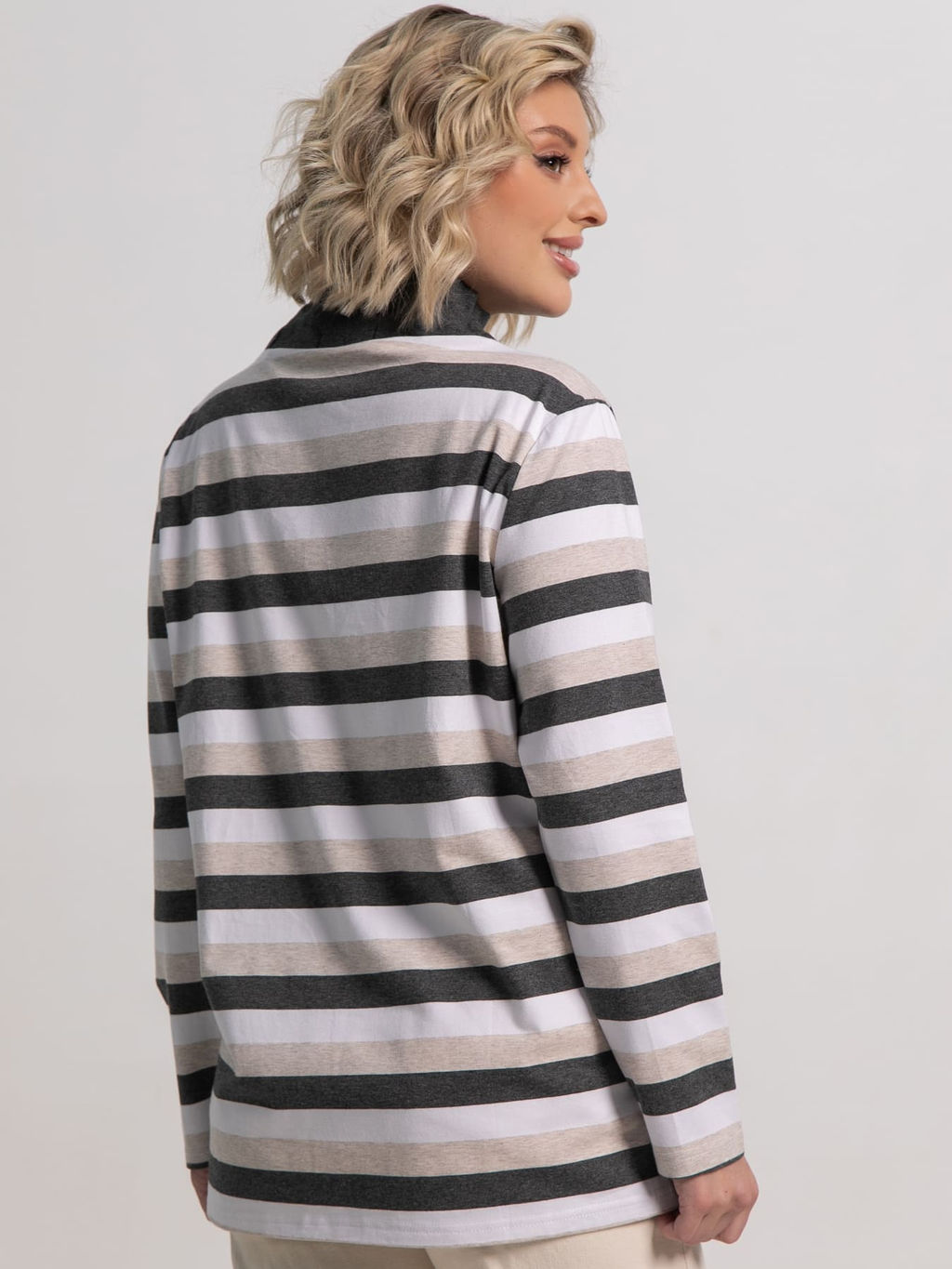 Блуза Сверкающая стрекоза (бежево-серая) Б15284-18М - Lt collection фото 3