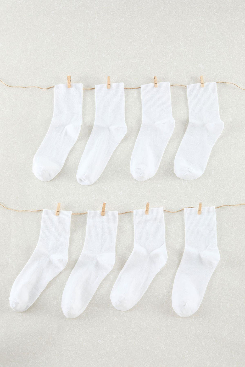 TRENDYOL MAN Beyaz Unisex 8li Pamuklu Kolej-Tenis-Orta Boy Erkek Corap TMNAW25CO00026