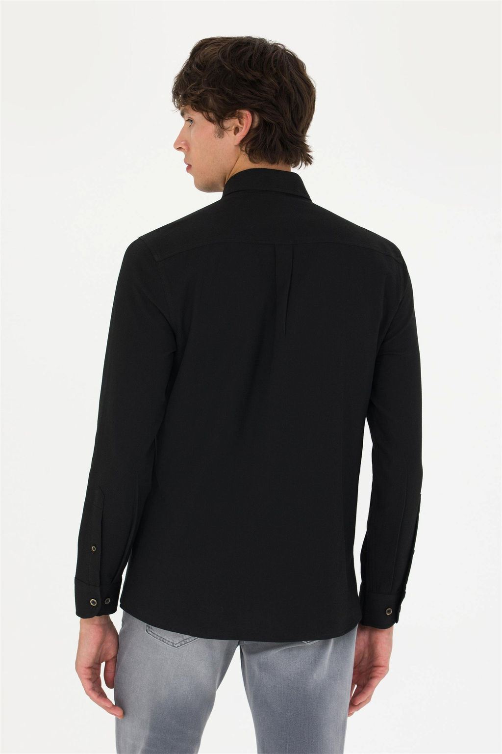 U. S. Polo Assn Мужская черная базовая рубашка с длинным рукавом - U.s. polo assn фото 5