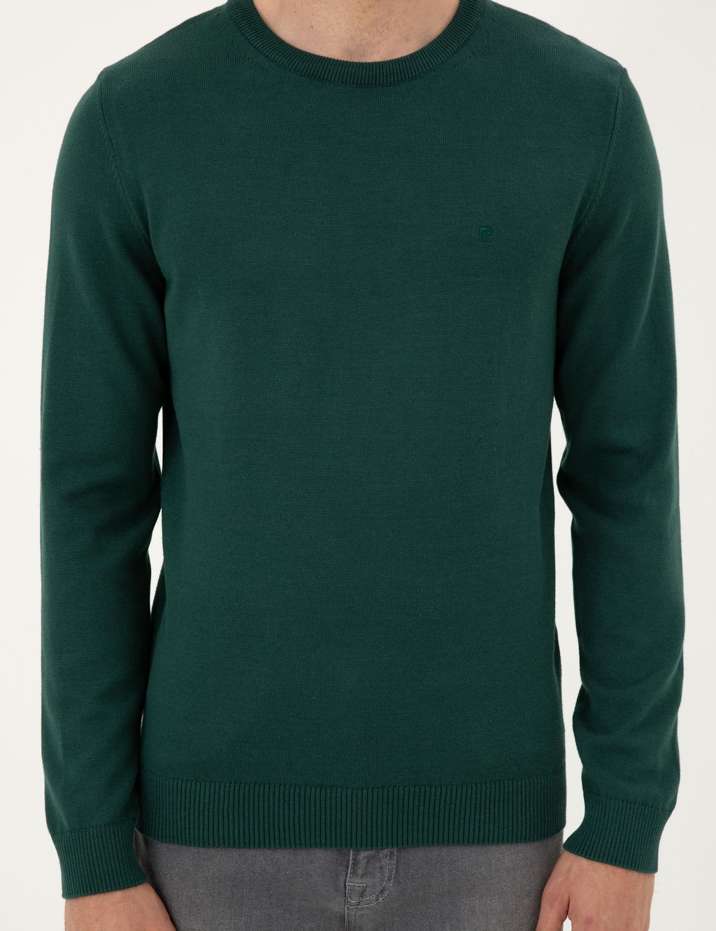 Ye_il Slim Fit Bisiklet Yaka Basic Triko Kazak - Pierre cardin фото 6