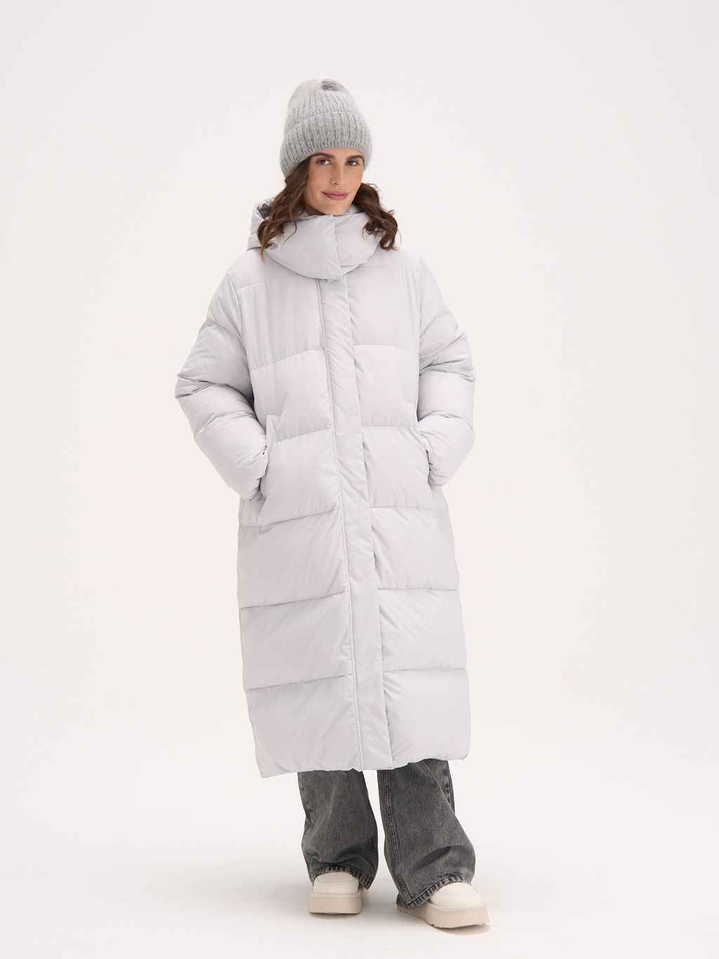 Пуховик удлиненный стеганый "Жемчуг" женский