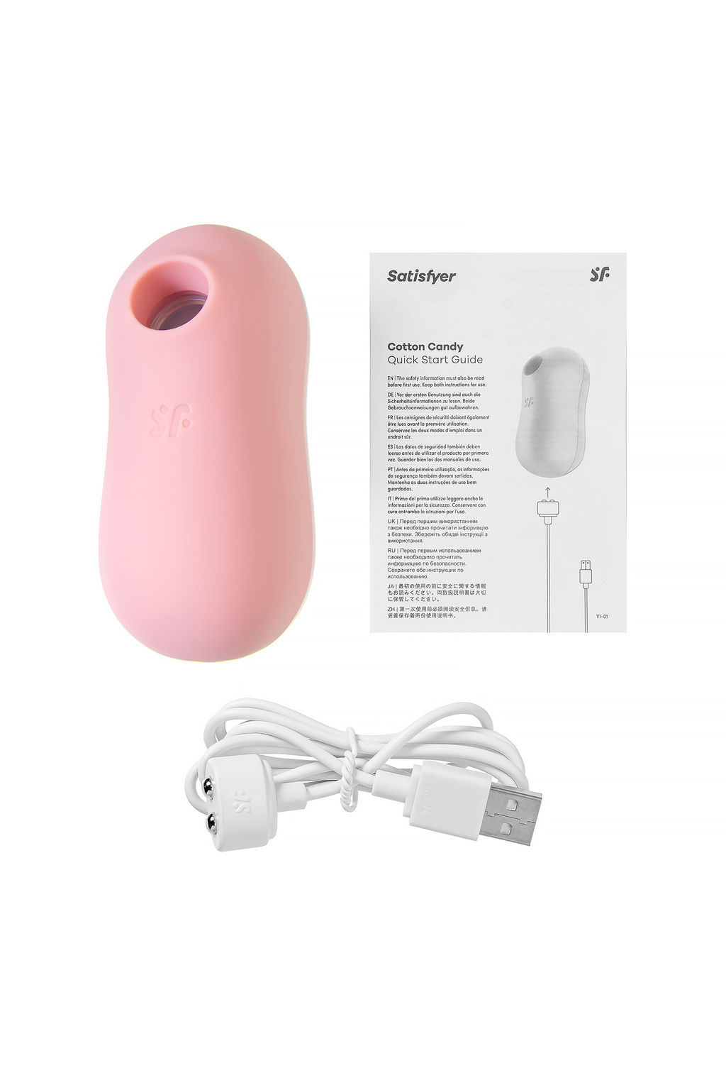 Вакуум-волновой бесконтактный стимулятор клитора Satisfyer Cotton Candy, силикон, розовый  фото 10