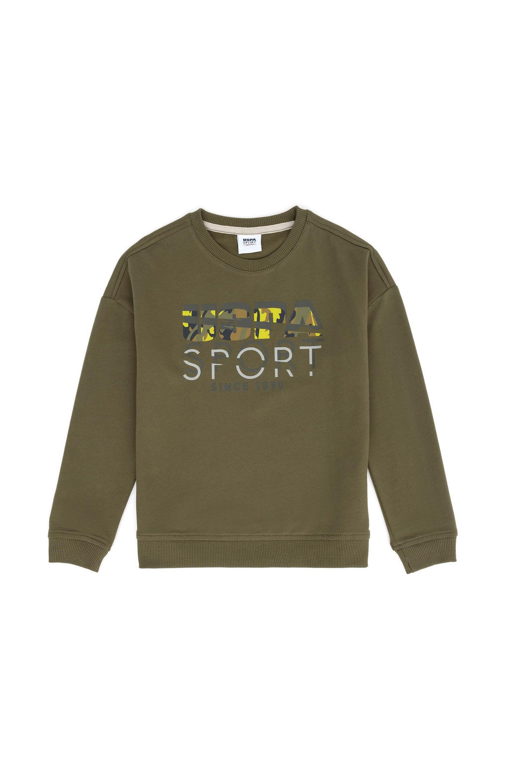 U. S. Polo Assn Детская толстовка цвета хаки с круглым вырезом