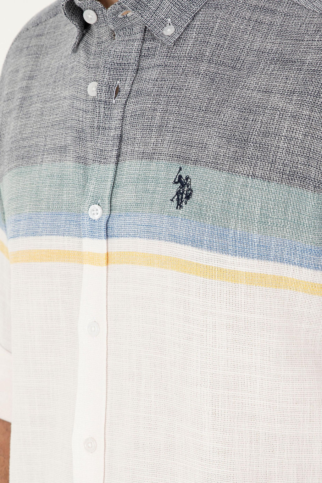 U. S. Polo Assn / Мужская темно-синяя рубашка с длинным рукавом - U.s. polo assn фото 7
