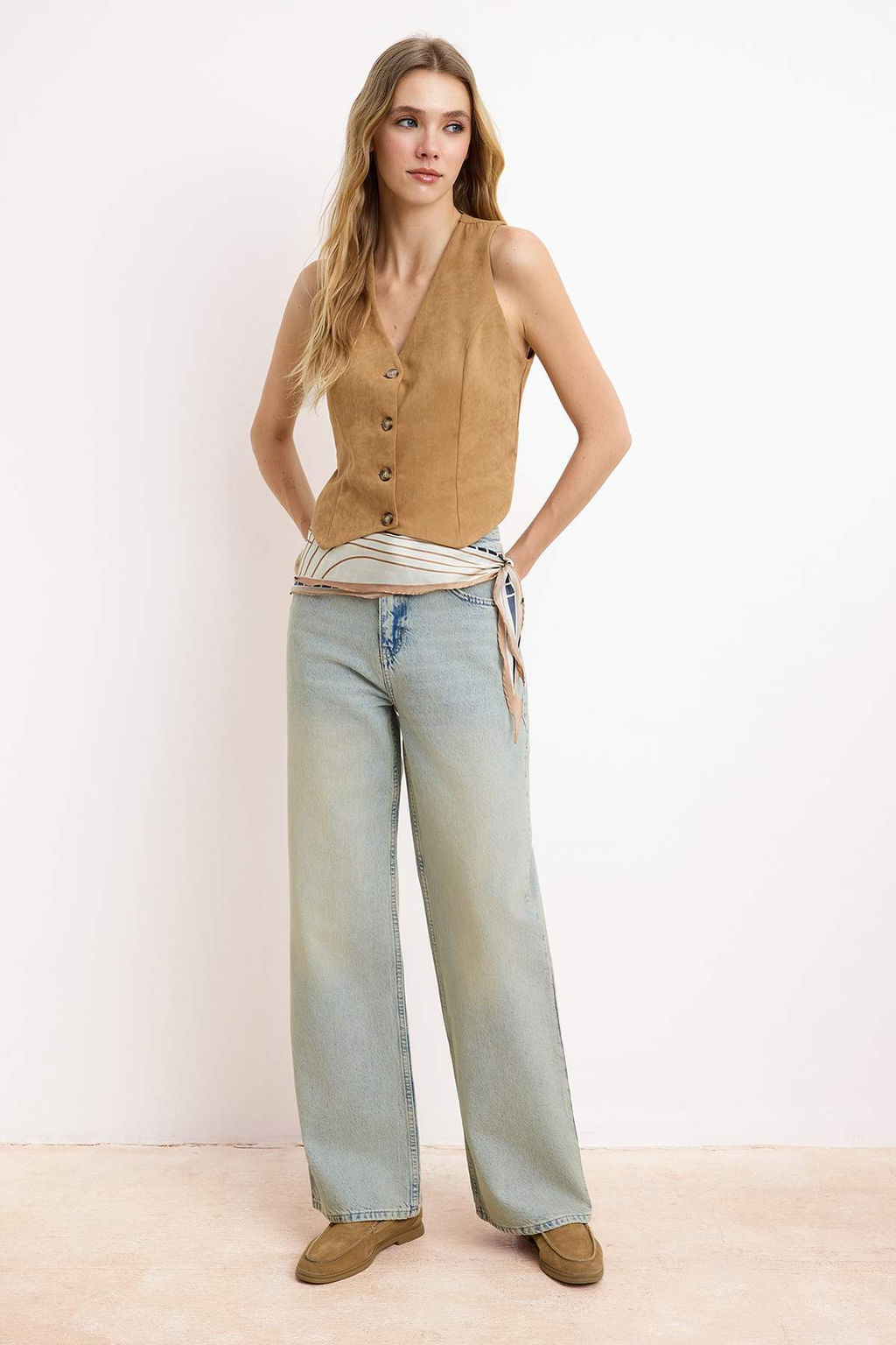 Mavi Yuksek Bel 100% Pamuk Wide Leg Genis Paca Jeans TWOSS26JE00126 - Trendyolmilla фото 4