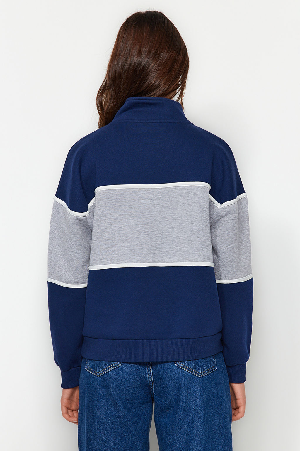 TRENDYOLMILLA Mint Basic Bask?l? Kal?n Ici Polarl? Orme Sweatshirt TWOAW23SW00117  фото 5