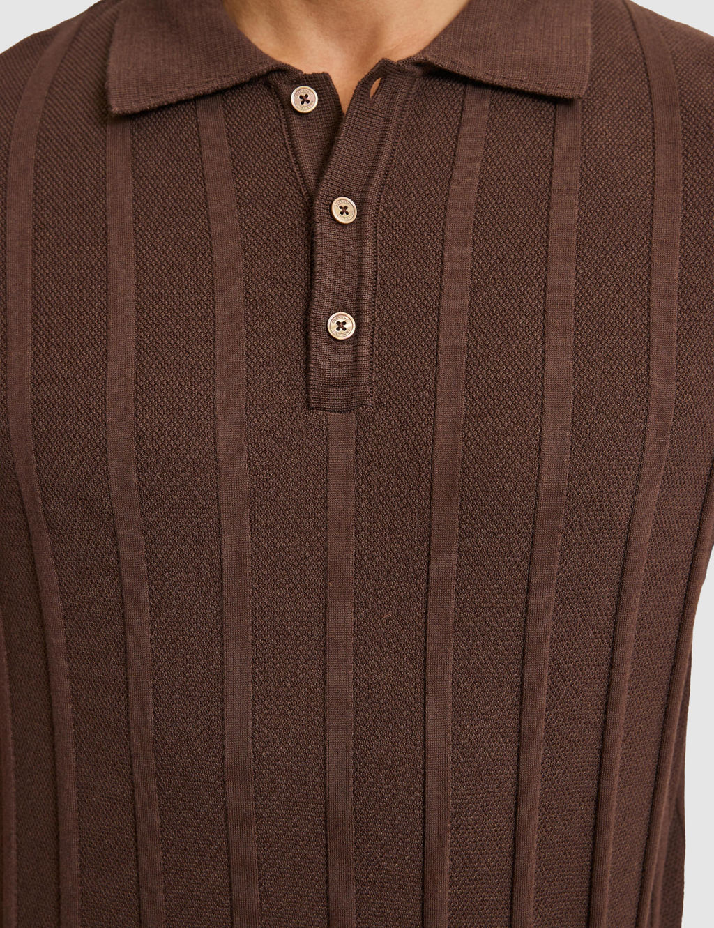 Kahverengi Slim Fit Pamuk Kar___ml_ Polo Yaka Triko T-shirt