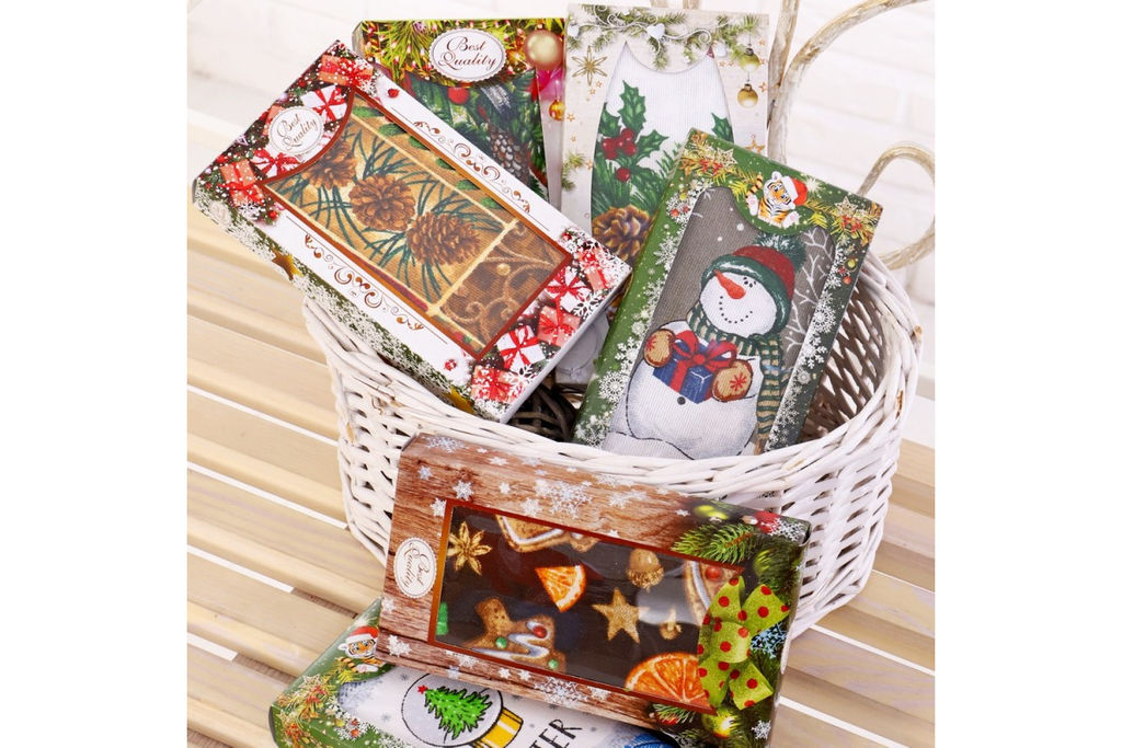 Набор полотенца рогожка 40*75 в шоколадке НГ-2022