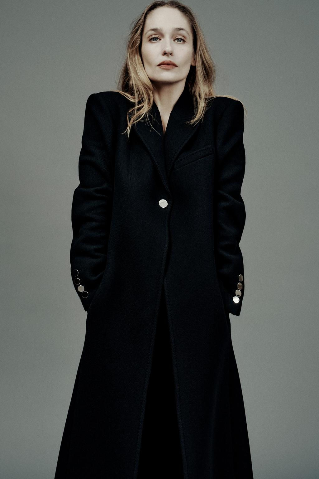 ZW COLLECTION LONG MANTECO WOOL BLEND COAT - Zara фото 2