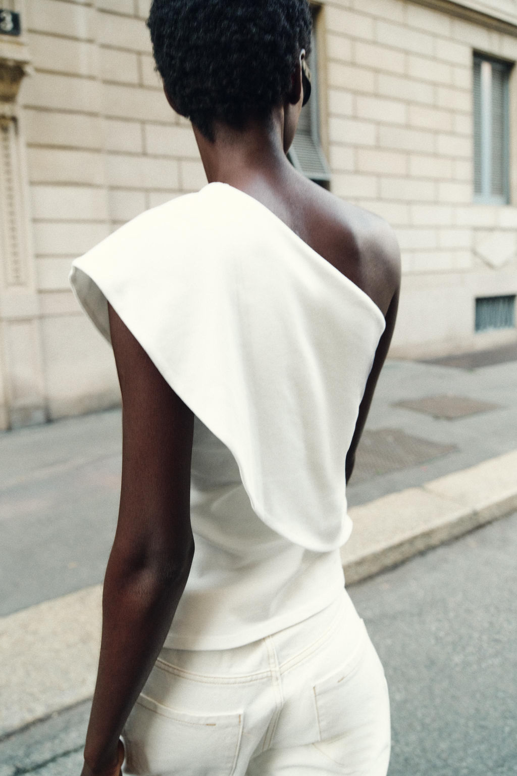 TOP ASIM?TRICO INTERLOCK / Blanco - Zara фото 5