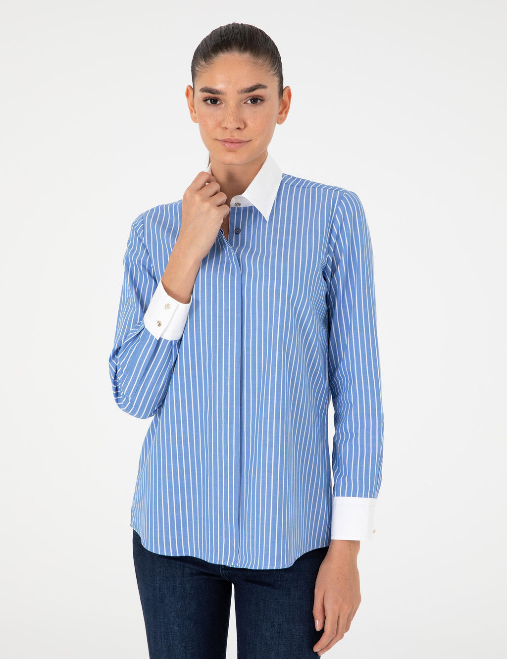 Mavi Comfort Fit Uzun Kollu G_mlek - Pierre cardin фото 3