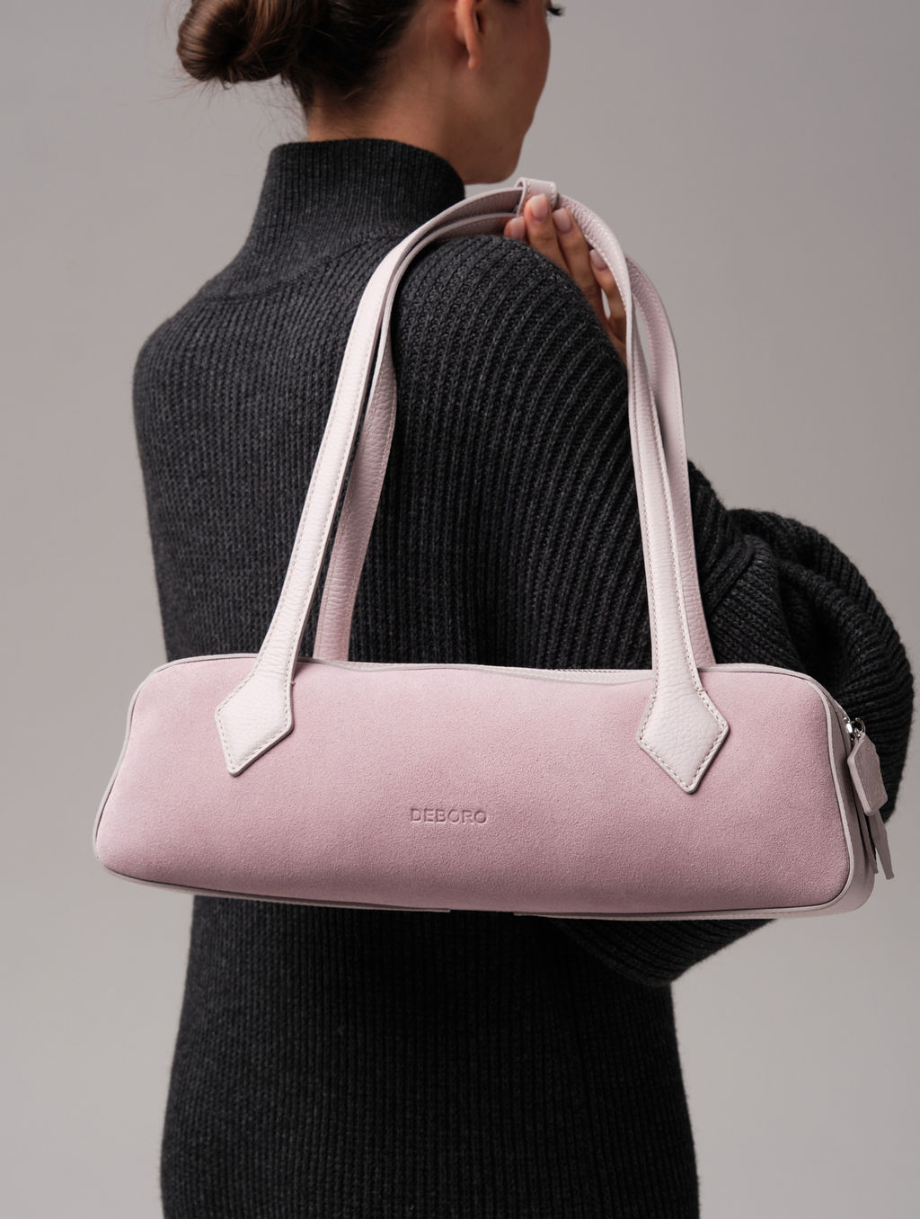 Сумка багет на плечо Deboro 31129 розовый дым