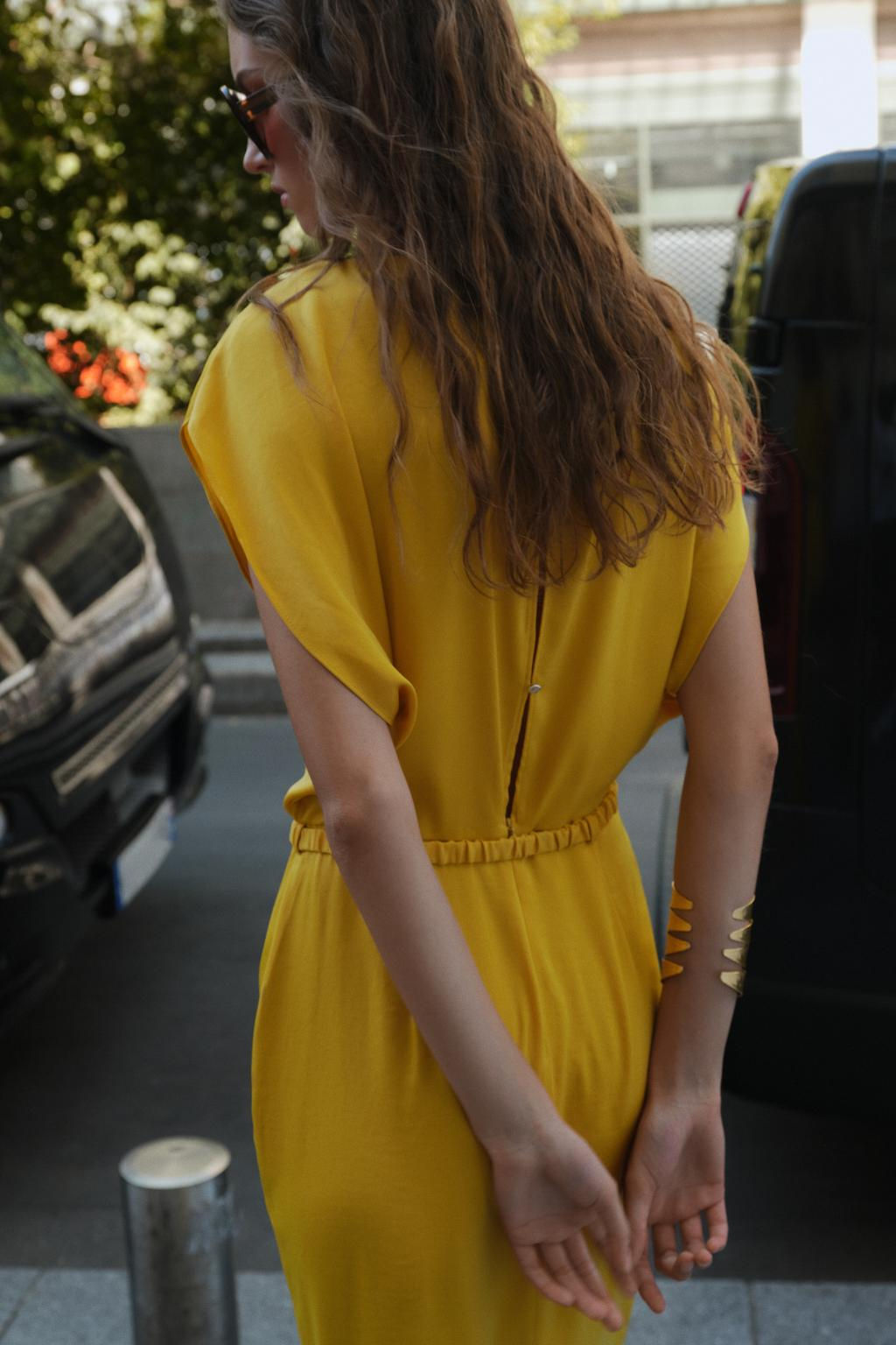 BELTED SATIN MIDI DRESS - Zara фото 4