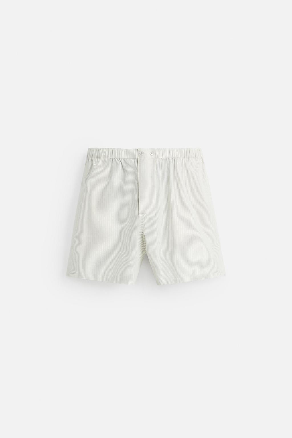 COTTON-HEMP STRIPED BERMUDA SHORTS - Zara фото 6