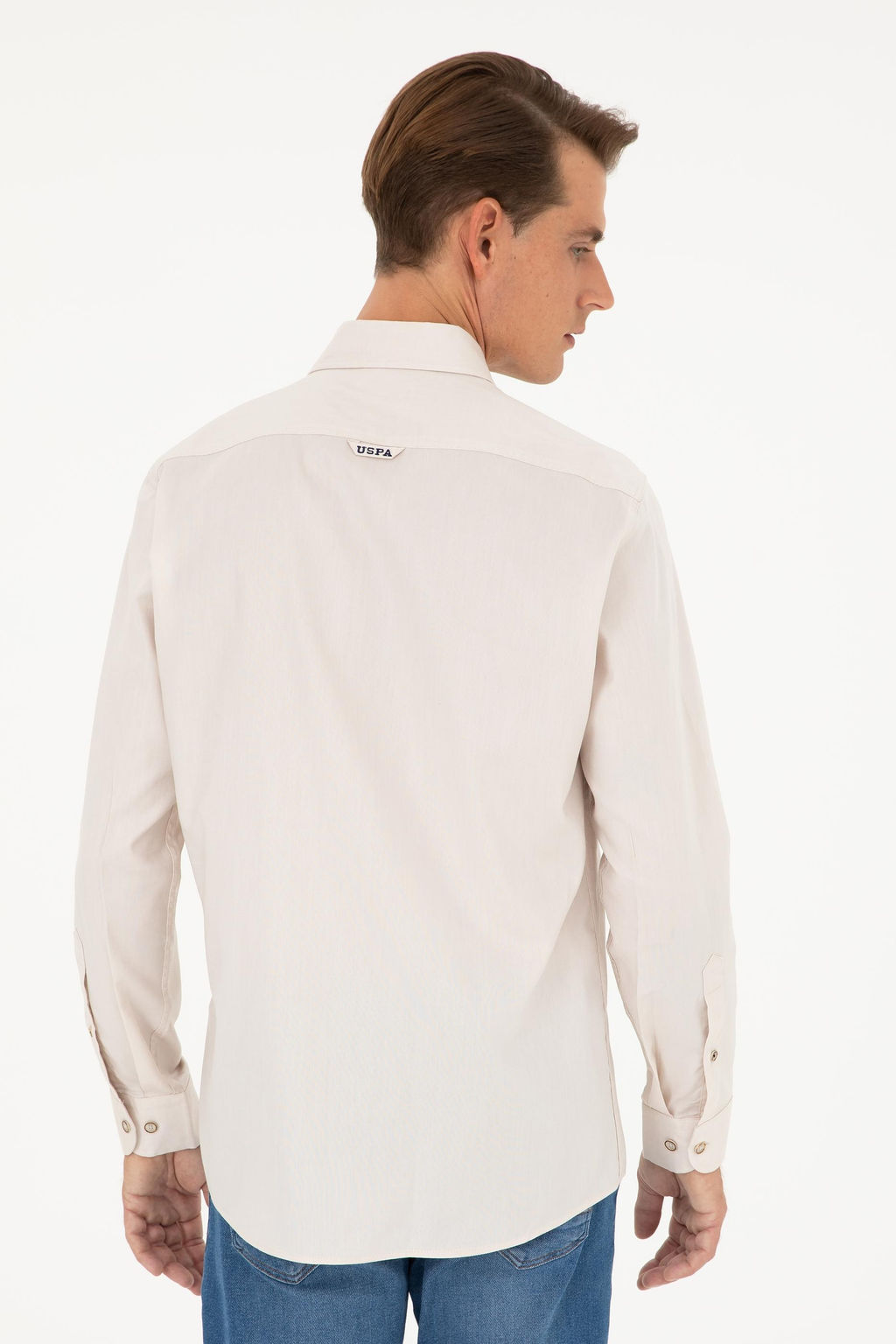 U. S. Polo Assn / Мужская базовая рубашка с длинным рукавом Stone - U.s. polo assn фото 5