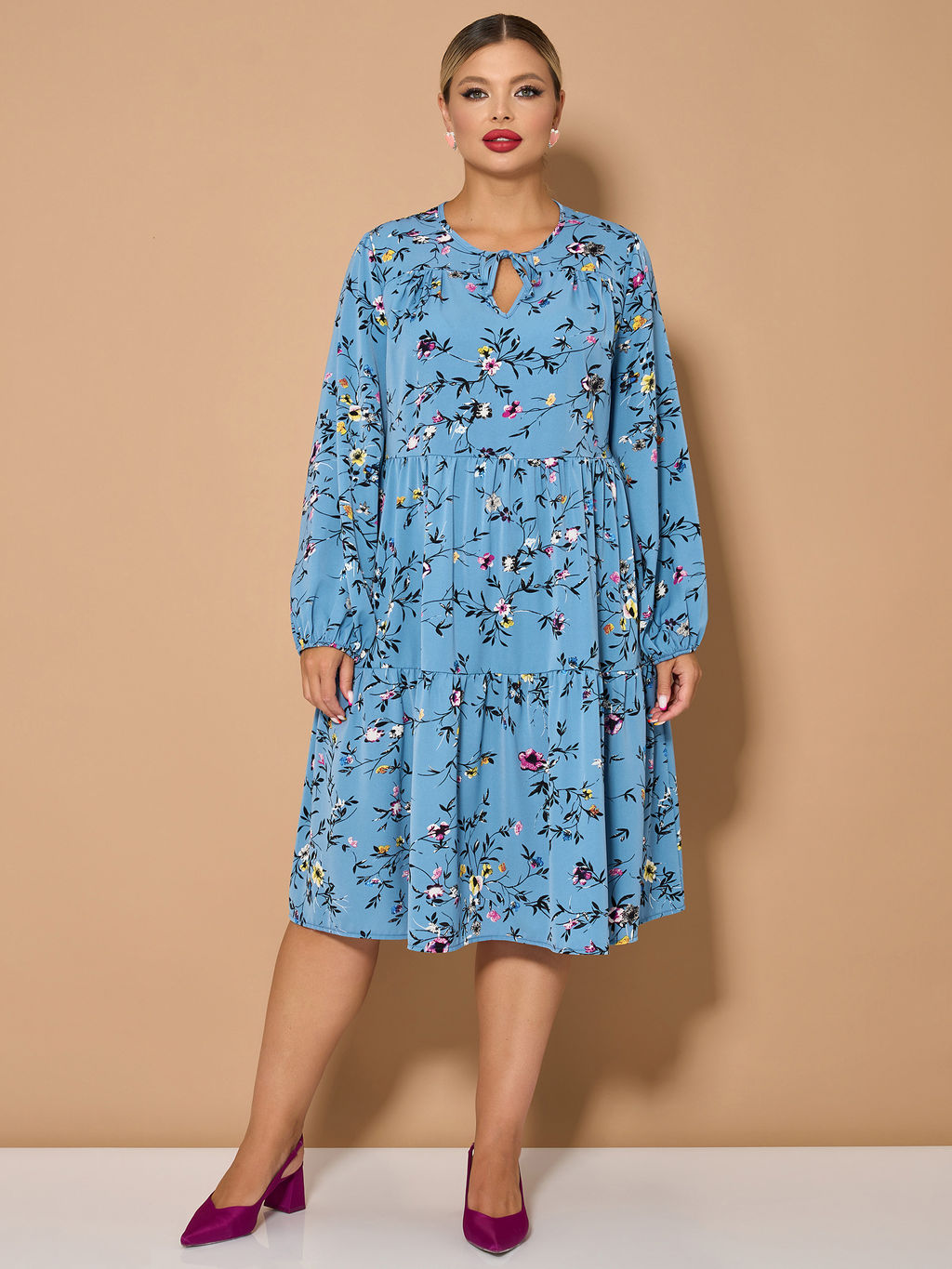 Платье 0060-23 темная фуксия - Dora фото 20