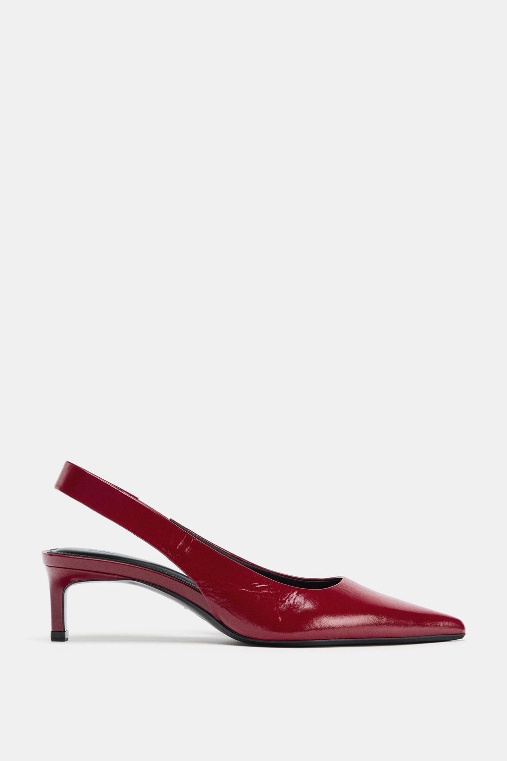 LEATHER KITTEN-HEEL SHOES - Zara фото 9