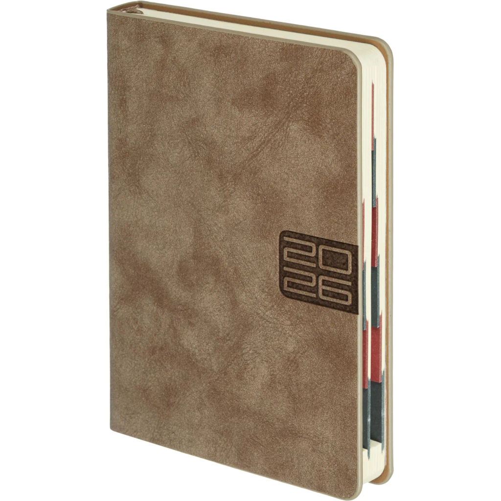 Ежедневник датированный 2026 ESCALADA А6+ (126x174мм), 176л, бежевый 70294