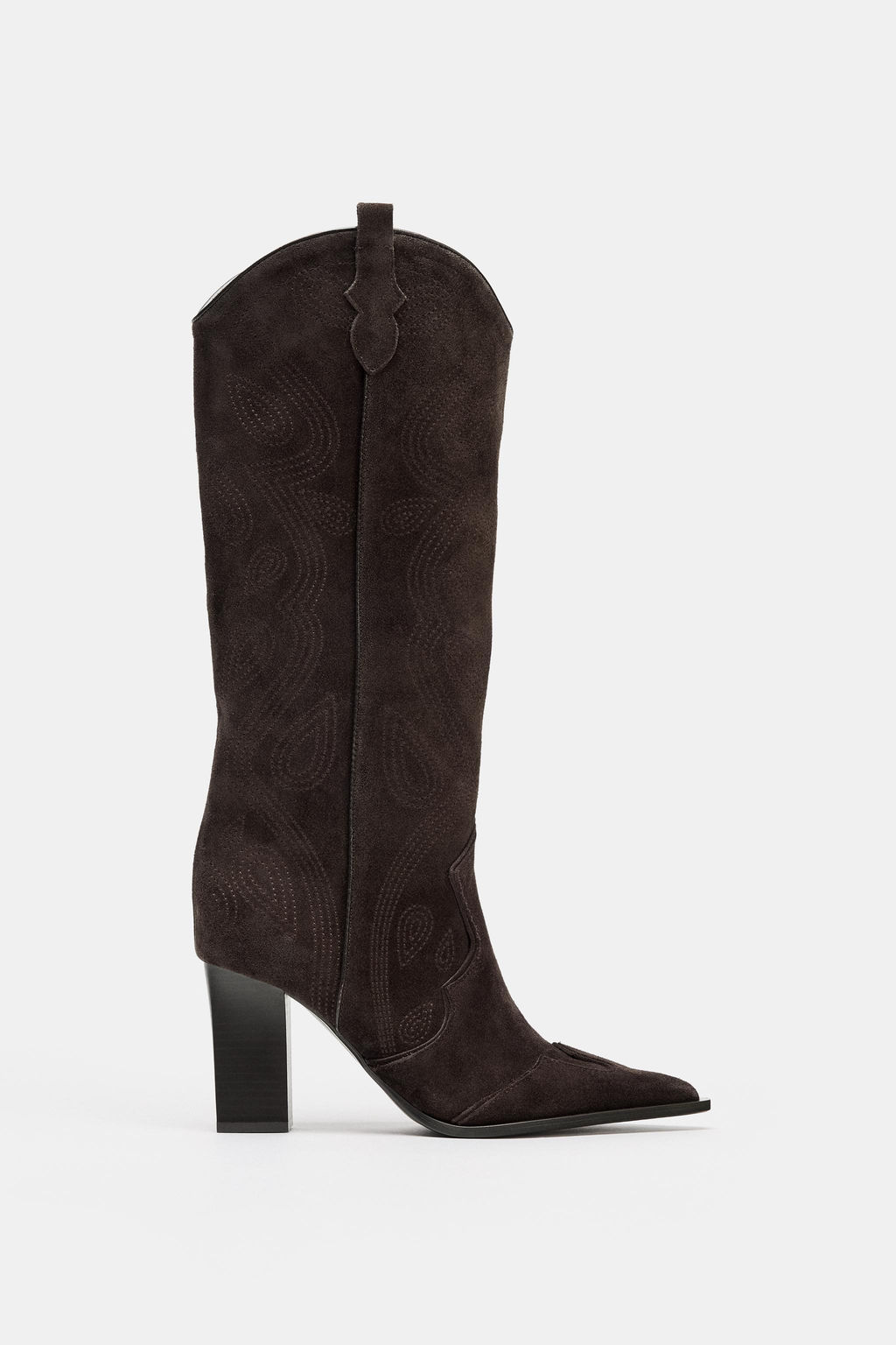 SPLIT SUEDE HEELED BOOTS - Zara фото 9