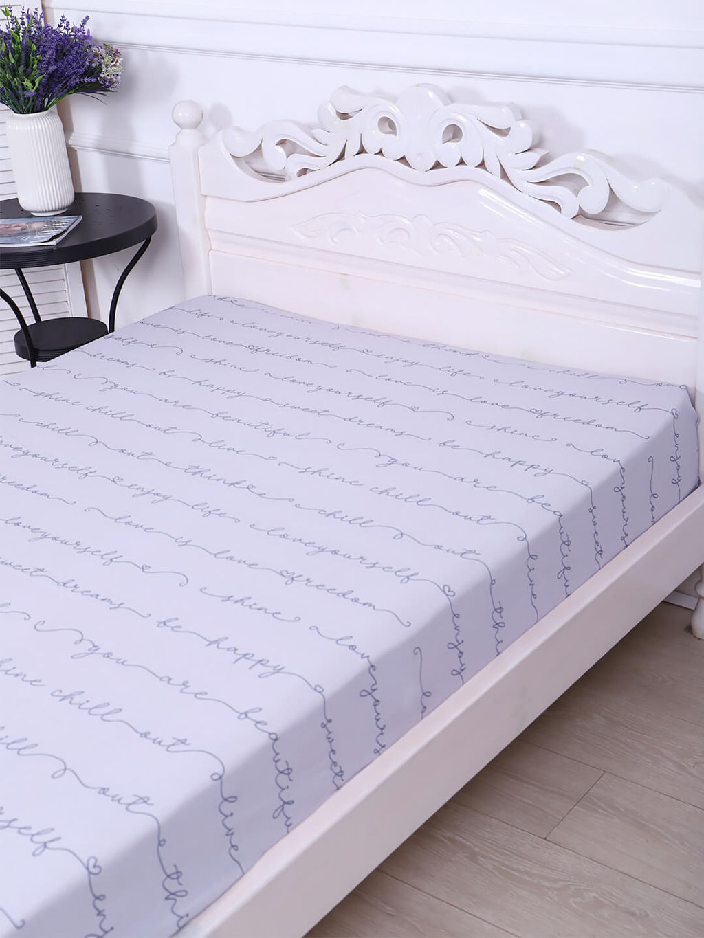 Простыня поплин - Позитив, цвет светлый серый 150х215