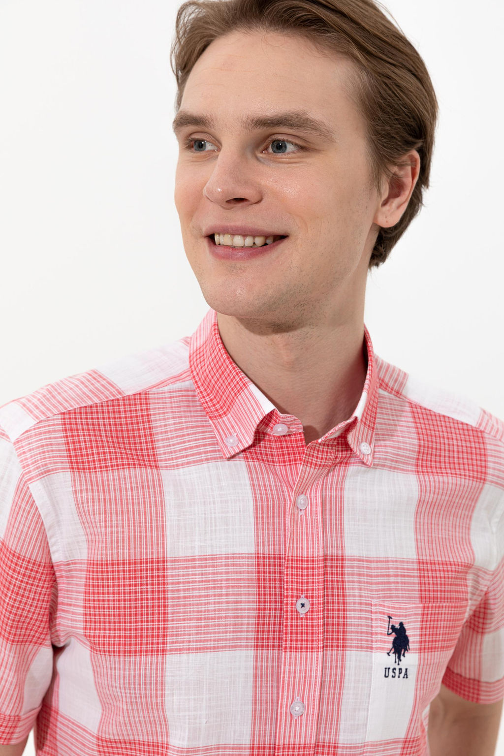 Мужская красная рубашка с коротким рукавом - U.s. polo assn фото 14