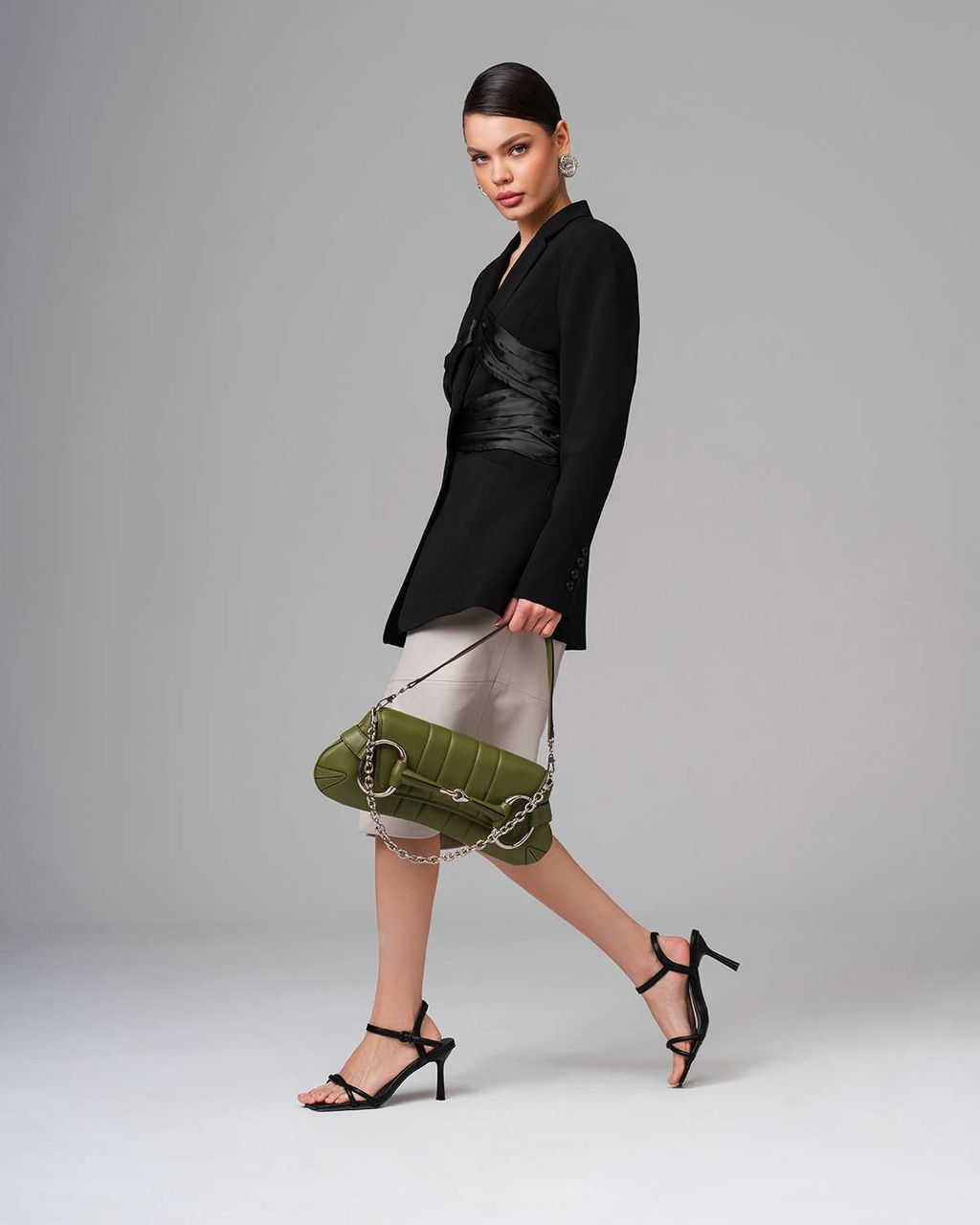 Пиджак приталенный с драпировкой JP001 - Sahar art lab фото 12