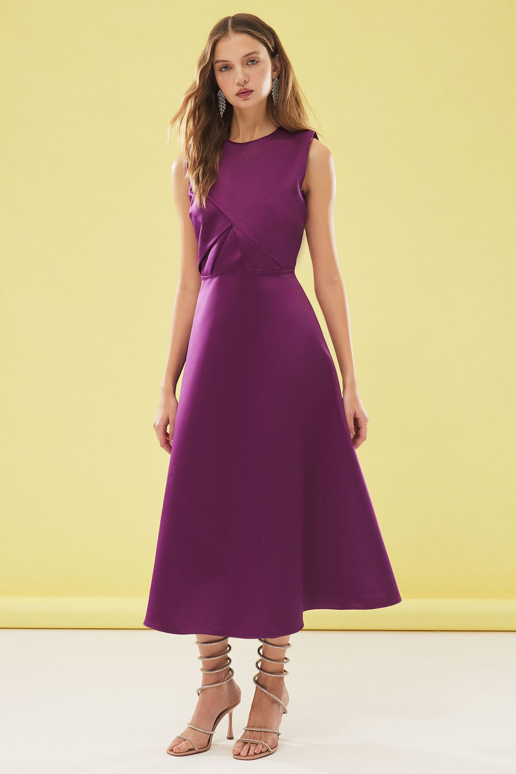 Trendyolmilla Murdum A-Kesim Saten Dokuma S?k Elbise TPRSS25EL00076 фото 2