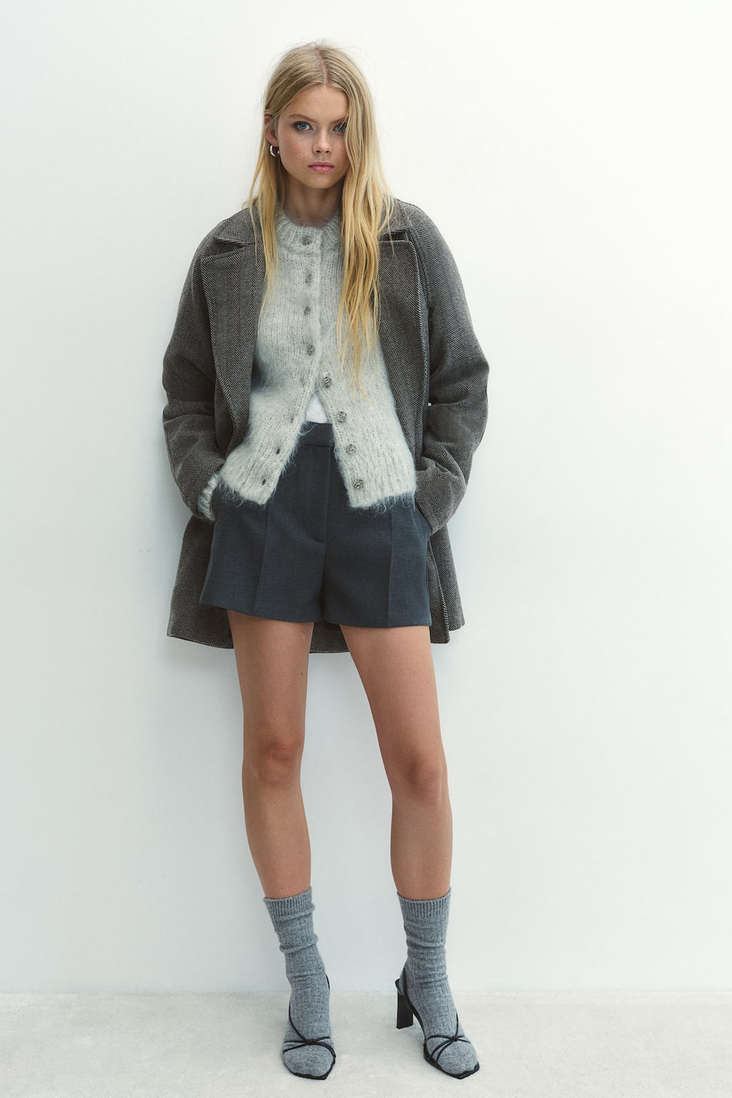 Abrigo de fieltro con cinturon - H&m фото 3