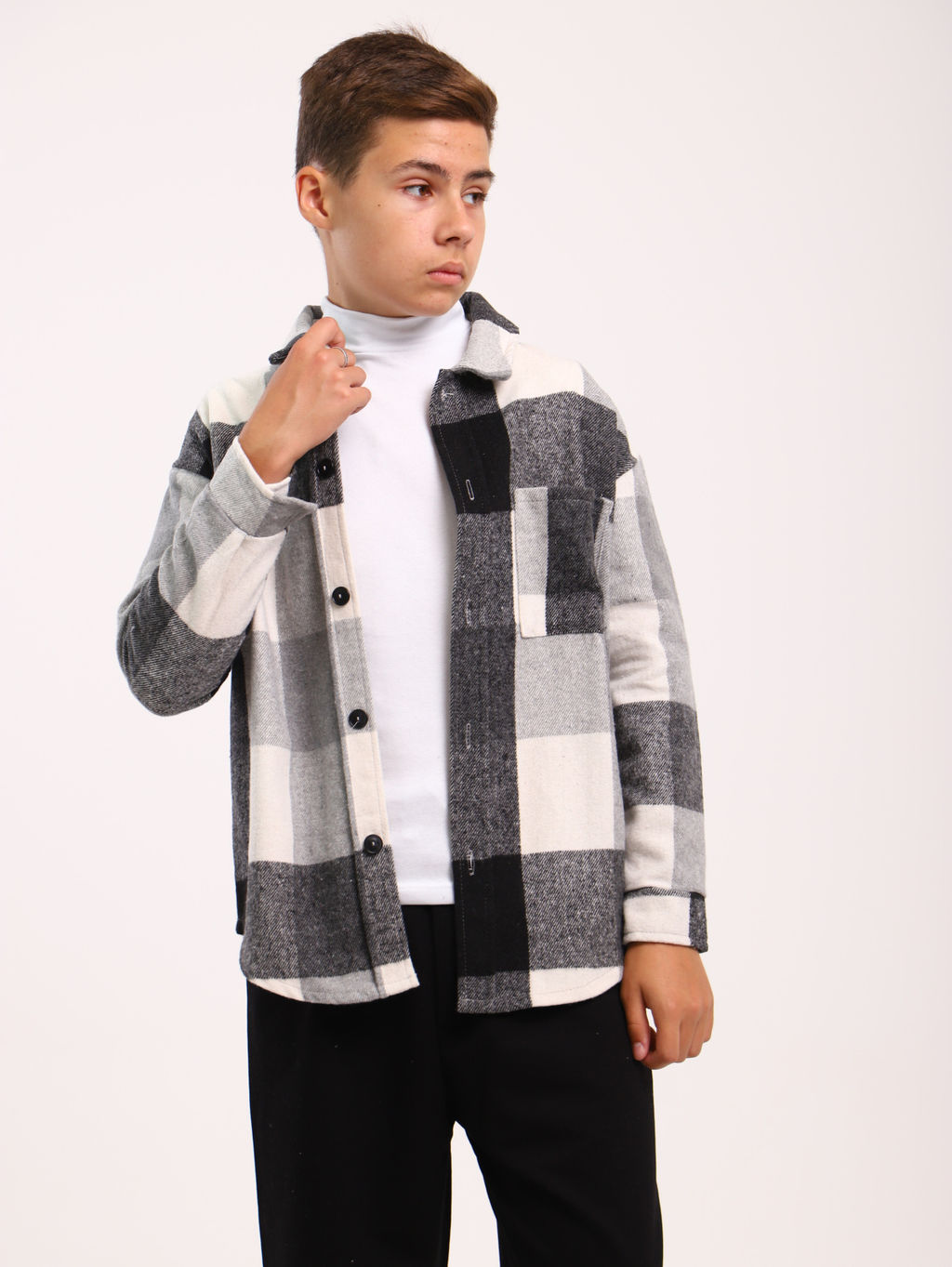 Рубашка Гранж коричневая клетка - Ладошки фото 60